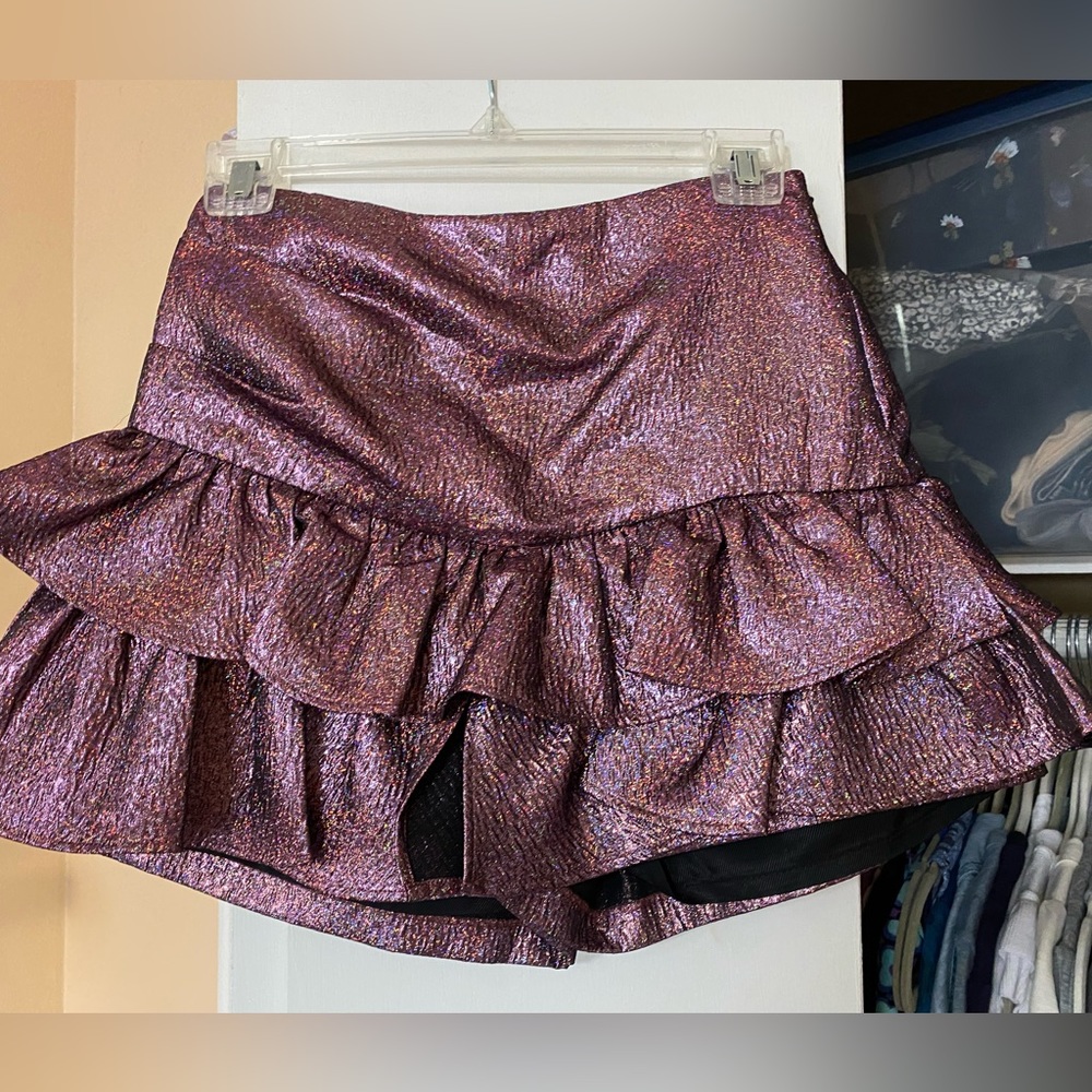 Zara Ruffled Jacquard Skort